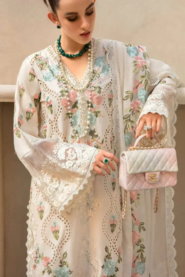 crimson 3pc lawn suit embroidered summer dress front view
