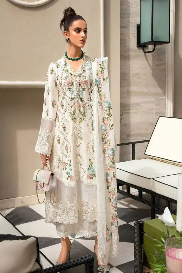 crimson 3pc lawn suit neckline embroidery detail