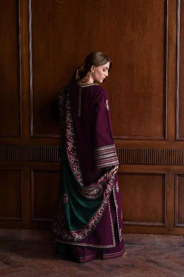 3PC Embroidered Lawn Suit 2026 | Premium Unstitched – Anoufar - Anoufar