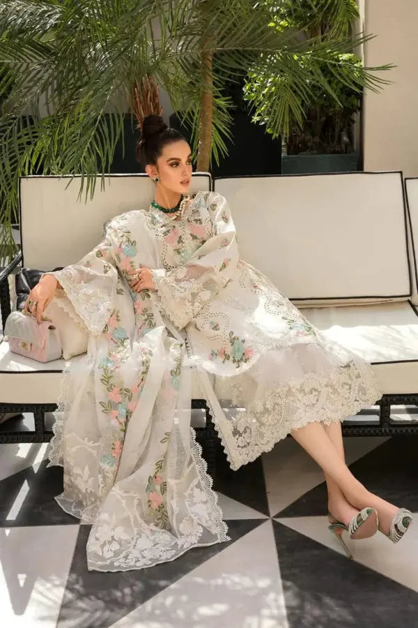 woman wearing crimson 3pc lawn suit summer outfit